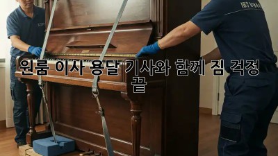 원룸 이사? 용달 기사와 함께 짐 걱정 끝!